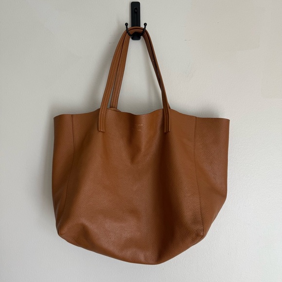 KURT GEIGER LONDON Violet Extra Large Horizontal Leather Tote tan brown - Picture 4 of 10